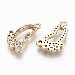 Pendenti in zirconi cubici trasparenti in micro pavè di ottone&nbsp;RJEW-T063-31G-NF
