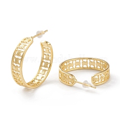 Orecchini a mezzo cerchio in ottone&nbsp;EJEW-A056-24G