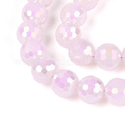 Electroplate opaco colore solido perle di vetro fili&nbsp;GLAA-TAC0009-05A-02