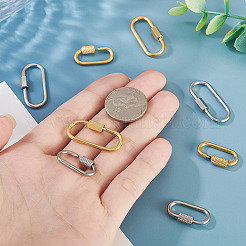 8 Stück 4 Stile 304 Edelstahl Schraube Karabiner Schloss Charms&nbsp;STAS-TA0005-52