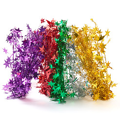 Guirnalda metálica de estrellas brillantes de PVC con alambre de hierro&nbsp;AJEW-TAC0034-08B