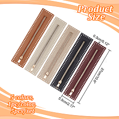 5 Stück 5 Farben PU-Kunstleder-Geldbörsen-Reißverschlüsse&nbsp;PURS-WR0006-91