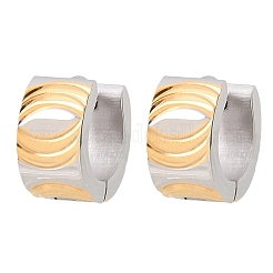 Pendientes de aro con rayas bicolor de acero inoxidable 304&nbsp;EJEW-L307-04GP-03