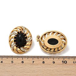 Boucles d'oreilles à tige ovales en acier inoxydable 304&nbsp;EJEW-M105-05G