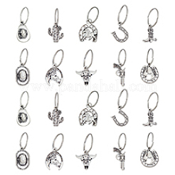 80 ciondolo in lega in stile tibetano con tema cowboy occidentale&nbsp;FIND-PH0020-71