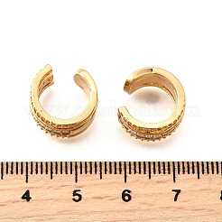 Orecchini a polsino in zircone chiaro con micro pavè di ottone&nbsp;EJEW-F370-15G