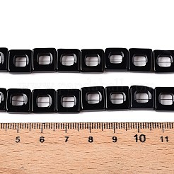 Gefärbte und erhitzte Stränge natürlicher schwarzer Achatperlen&nbsp;G-N342-102C
