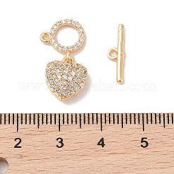 Messing Micro pave Zirkonia Knebelverschlüsse&nbsp;KK-B100-066G