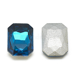 Cabochons en verre avec strass de dos avec point&nbsp;RGLA-T079-13x18mm-14