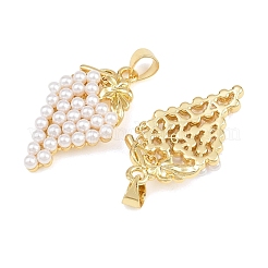 Pendentifs en laiton et plastique ABS avec perles&nbsp;KK-L275-07G