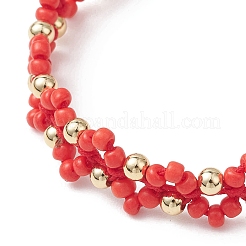 5 bracciale con perline di vetro intrecciate&nbsp;BJEW-MZ00304