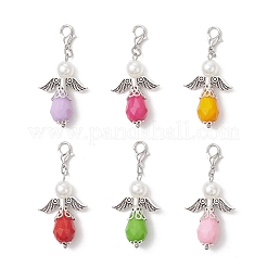 Engel ABS-Kunststoff Imitation Perle & Acryl Anhänger Dekorationen&nbsp;HJEW-JM03638