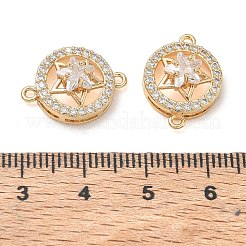Ciondoli connettore in ottone con micro pavé di zirconi chiari&nbsp;CU-CBA3F77-09G