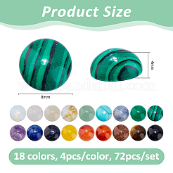 72 Stück 18 Farben natürliche Jade-Cabochons&nbsp;G-FH0002-73