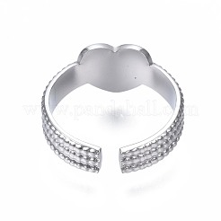 Anello polsino a forma di cuore in acciaio inossidabile 304 anti-ossidazione&nbsp;RJEW-T023-61P