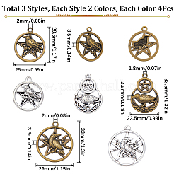 Pendentifs en alliage de style tibétain 24pcs 6style&nbsp;TIBE-SC0009-22