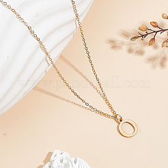 Colliers avec pendentif lettre en acier inoxydable 304&nbsp;NJEW-LP0001-53O-G
