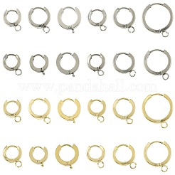 16 pièce de boucles d'oreilles créoles en acier inoxydable 201&nbsp;STAS-FS0002-26D