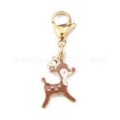 Navidad aleación tema colgantes de esmalte&nbsp;HJEW-JM00427