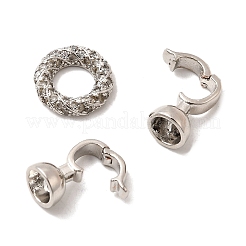 Messing Micro Pave klare Zirkonia Falte über Verschlüsse&nbsp;KK-U059-55P