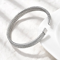 Brazaletes trenzados de acero inoxidable 304 para mujer&nbsp;BJEW-A067-08P