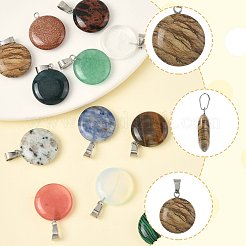 12 Stück 12 Stile natürliche und synthetische gemischte Edelsteinanhänger&nbsp;G-FS0005-91