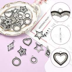 Pendenti con strass di cristallo in lega da 24 pz e 8 stili&nbsp;FIND-FS0005-40