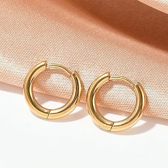 Boucles d'oreilles créoles en acier inoxydable 202&nbsp;EJEW-F111A-14mm-G01
