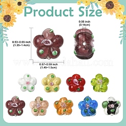 15pcs cuentas de lampwork hechas a mano&nbsp;LAMP-YW0001-66A