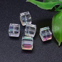 Sfaccettato cubo imitazione di cristallo austriaco fili di perline&nbsp;G-M184-4x4mm-02A