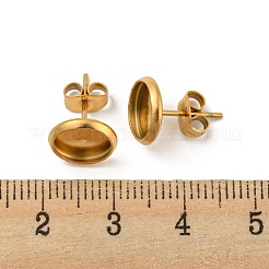 Ionenplattierung (IP) 316 Edelstahl flache runde Ohrstecker-Einstellungen&nbsp;STAS-I017-02G-01
