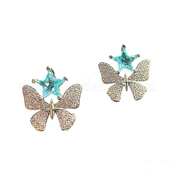 Orecchini a bottone in ottone con pavé di zirconi cubici&nbsp;WG86375-02