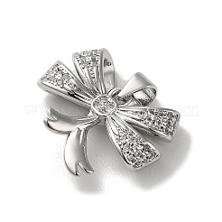 Ciondoli in ottone con placcatura a cremagliera con micro pavé di zirconi chiari&nbsp;KK-R158-04P