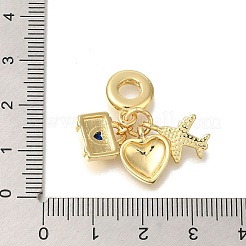 Europäische Reise-Anhänger aus Messing mit Zirkonia&nbsp;KK-R002-20G-02