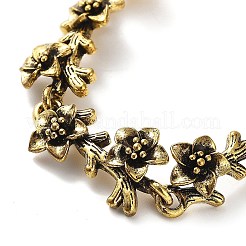 Vintage-Armband aus Legierung mit Blumengliedern für Damen&nbsp;BJEW-A140-02AG