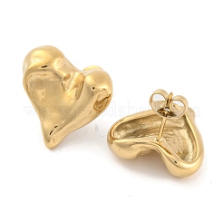 Pendientes de botón de acero inoxidable 304 con revestimiento iónico (IP) para mujer&nbsp;EJEW-N054-06G