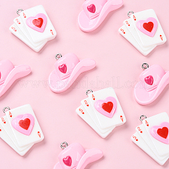 DIY-Set zum Herstellen von Ohrringanhängern aus Kunstharz mit Spielkarten und Hüten&nbsp;DIY-YW0010-87