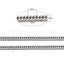 Catene a maglie doppie in acciaio inossidabile 304 per gioielli da uomo resistenti all'ossidazione&nbsp;CHS-A003C-1.2mm