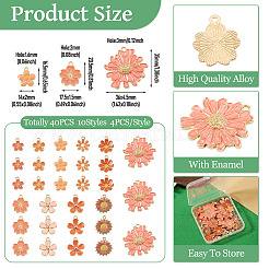 Colgantes de esmalte de aleación 40pcs 10 estilos&nbsp;ENAM-TA0004-09