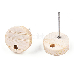 Ohrstecker aus Eschenholz&nbsp;EJEW-N017-011T