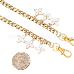 3 pz 3 colori lega smaltata fiore ciondolo 304 in acciaio inossidabile catena a maglie cubane catene decorative per borse&nbsp;FIND-JF00160