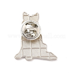 Broche en émail chien avec embrayages papillon en laiton&nbsp;JEWB-A006-01E