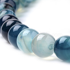Chapelets de perles en agate à rayures naturelles/agates à bandes&nbsp;G-S259-04C-10mm