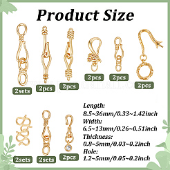 18 Stück 9 Stile Messinghaken und S-Hakenverschlüsse&nbsp;KK-PH0013-63
