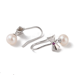 Orecchini pendenti in argento sterling anti-ossidazione&nbsp;EJEW-C087-05C-P