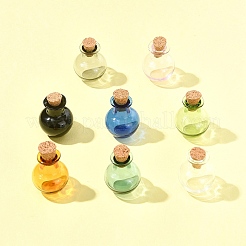 8 Stück 8 Farben runde Glaskorkenflaschen-Ornament&nbsp;BOTT-FS0001-04