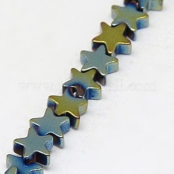 Electroplate non magnetici ematite sintetico fili di perline&nbsp;G-J173-4x4mm-07