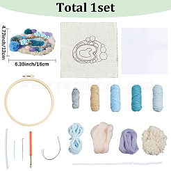 Kits de broderie à l'aiguille et au poinçon pour sous-verres DIY pour débutants&nbsp;DIY-WH20095-003D