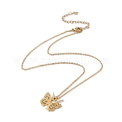 Lettre initiale avec collier pendentif papillon&nbsp;NJEW-C026-01G-X