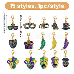 15 pendentif décoratif en alliage émaillé de carnaval&nbsp;HJEW-CA00095